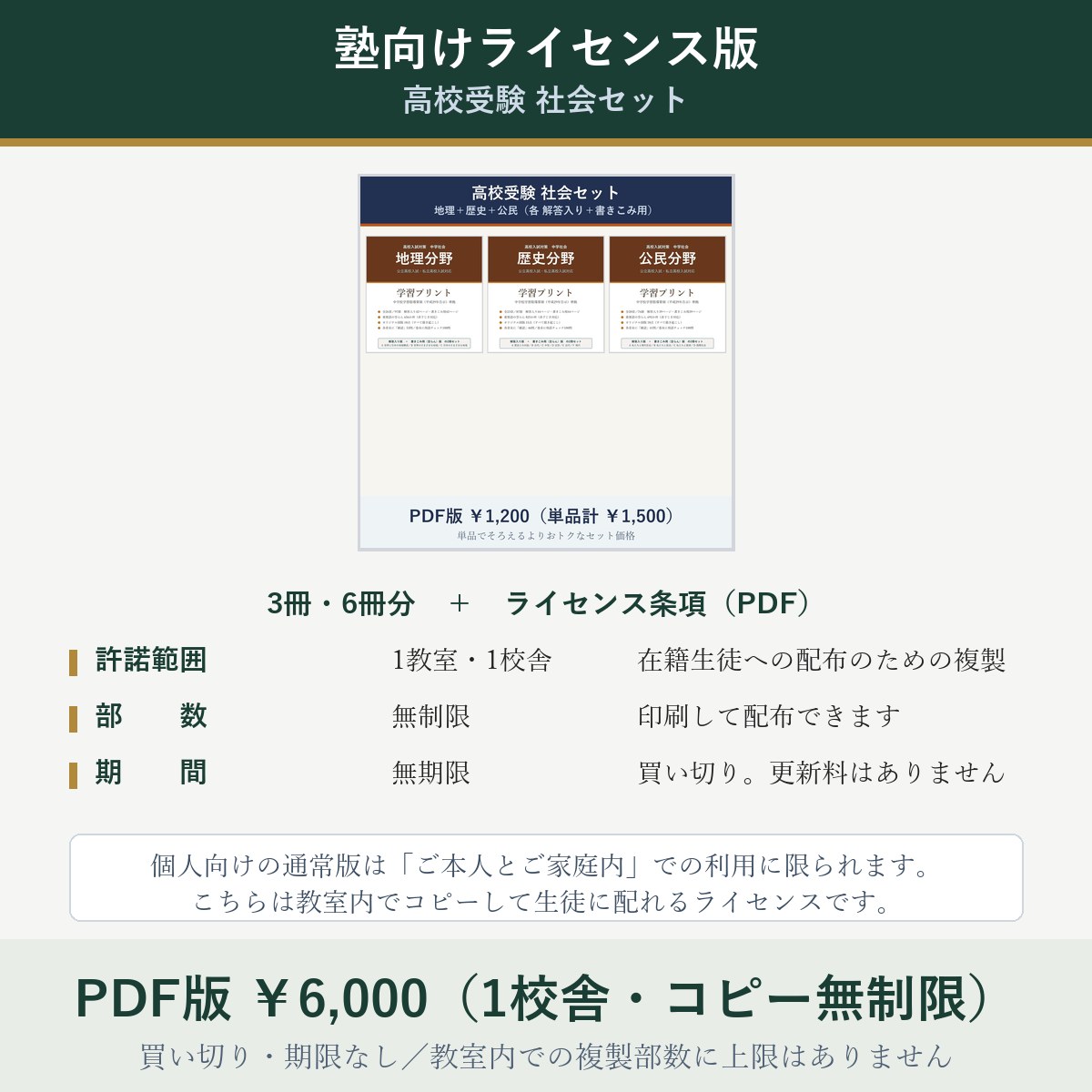 【塾向けライセンス版】高校受験 社会セット